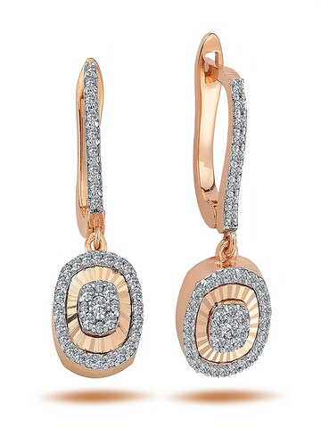 EinStein Diamant Earrings 'Diamanten Brillant Schliff Ohrringe Ohrhänger 14 Karat 585er Rotgold' in Gold: front