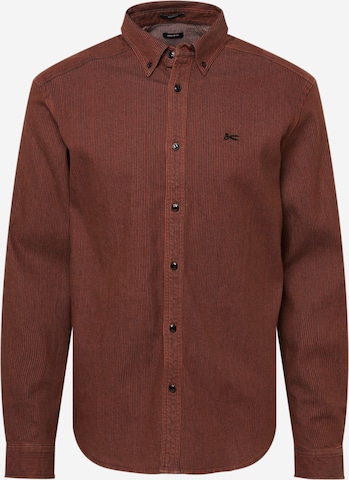 DENHAM Regular fit Button Up Shirt 'WELDER' in Brown: front