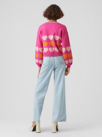 Vero Moda Collab Strickjacke 'Kae' in Pink