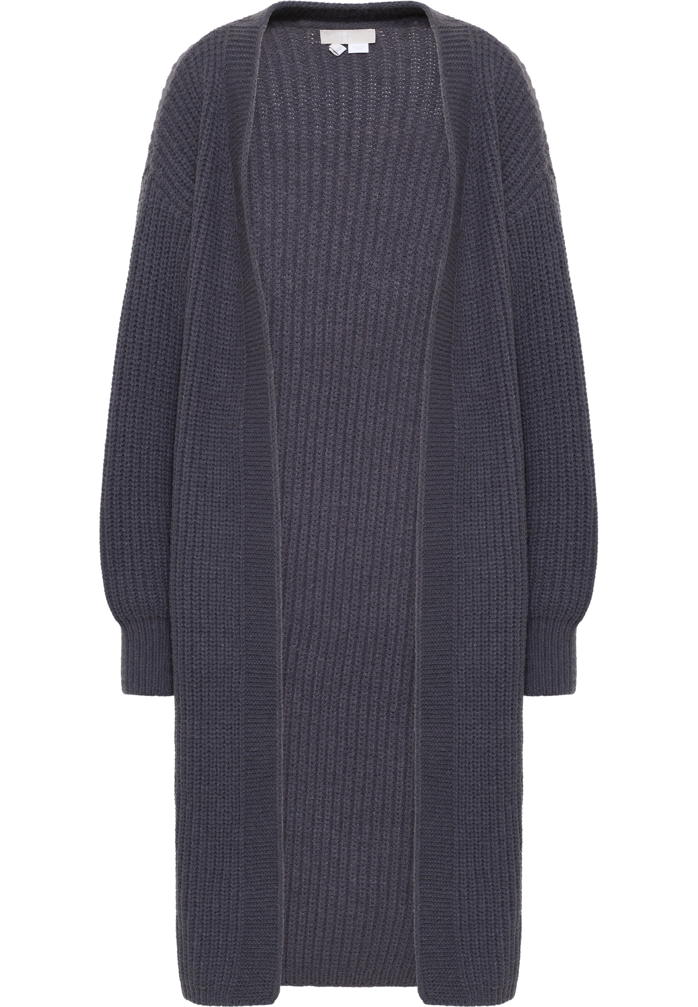 pelēks RISA Adīta jaka: no priekšpuses