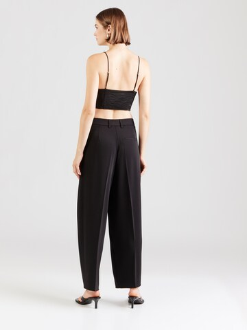 Wide Leg Pantalon à pince COMMA en noir
