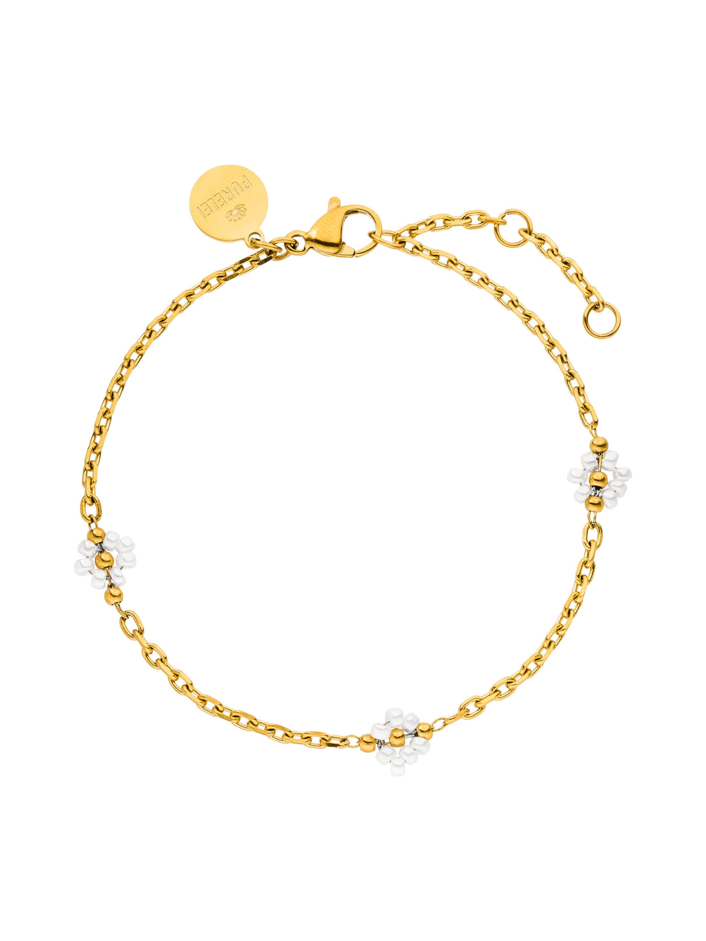 PURELEI Armband 'Linen Blossom' in Gold: Vorderseite