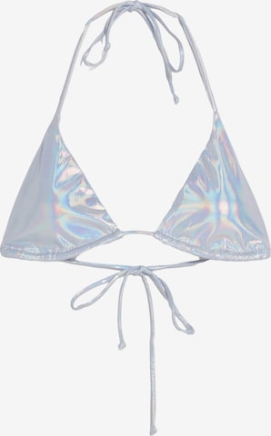 Bershka Triangel Bikinitop in Grijs: voorkant