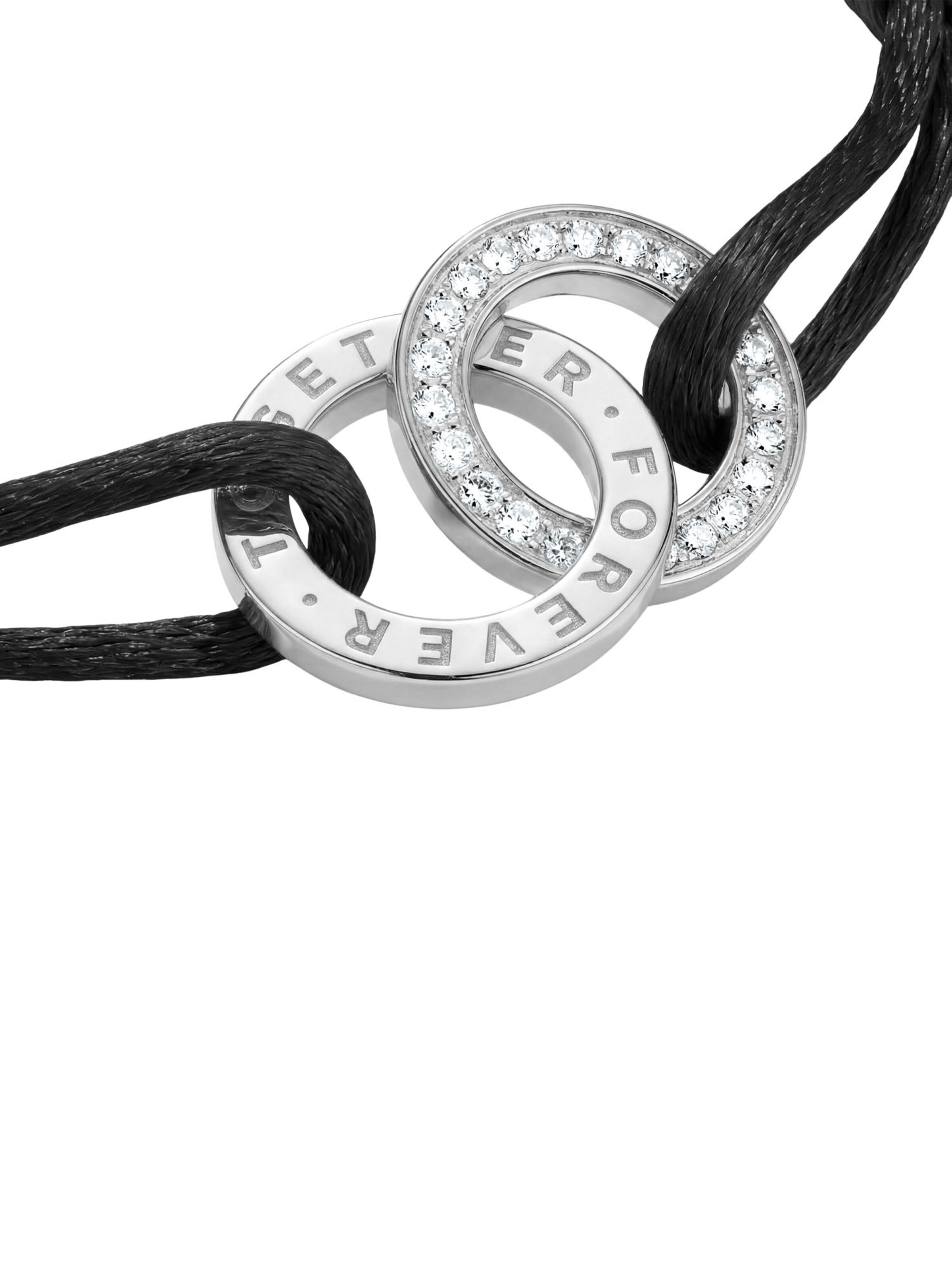 Thomas Sabo Textilarmband Together schwarz mit weißem Zirkonia in Schwarz