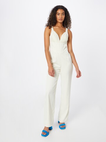 Chi Chi London Jumpsuit in Beige: voorkant