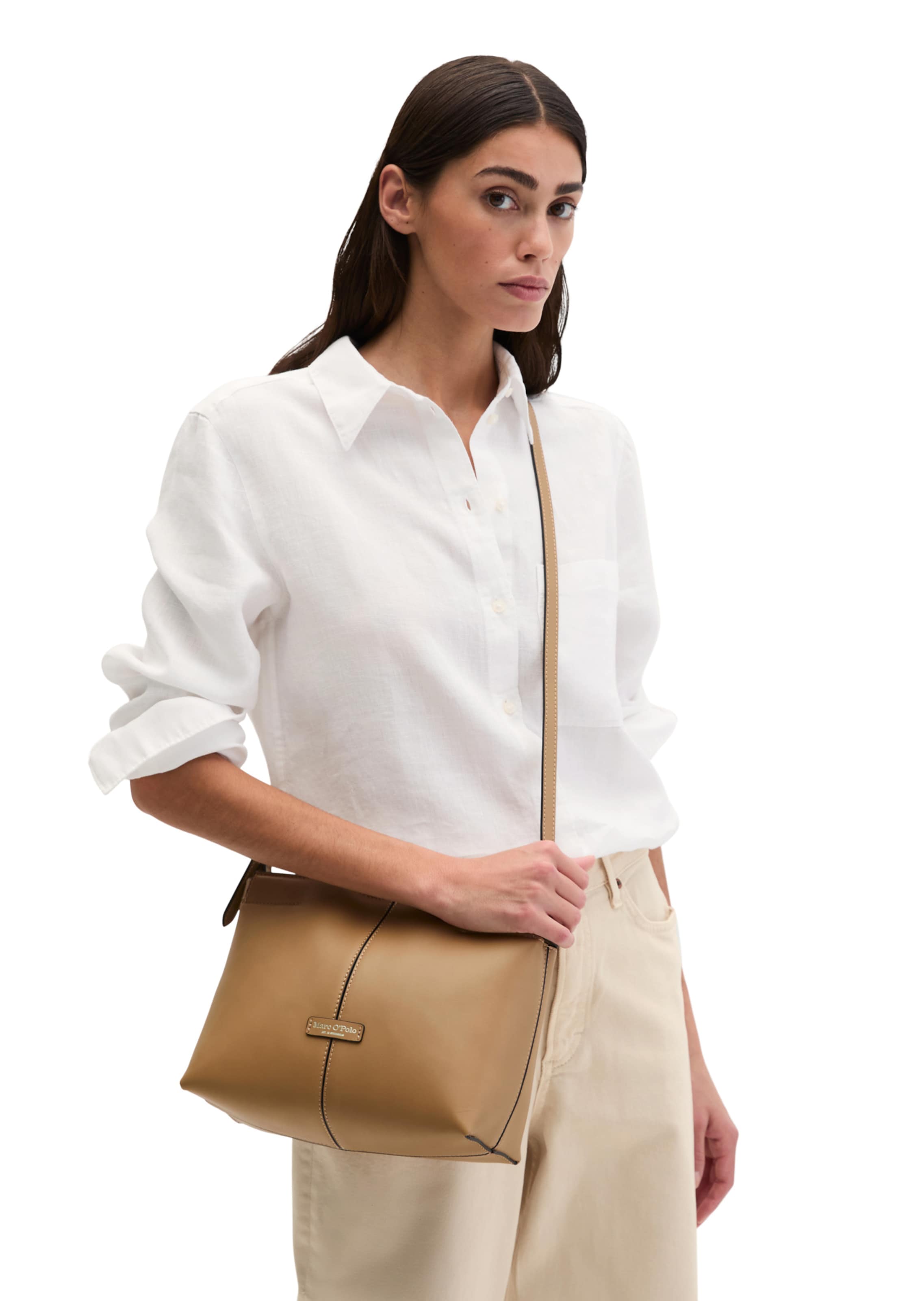Marc O'Polo Schoudertas in Beige: voorkant