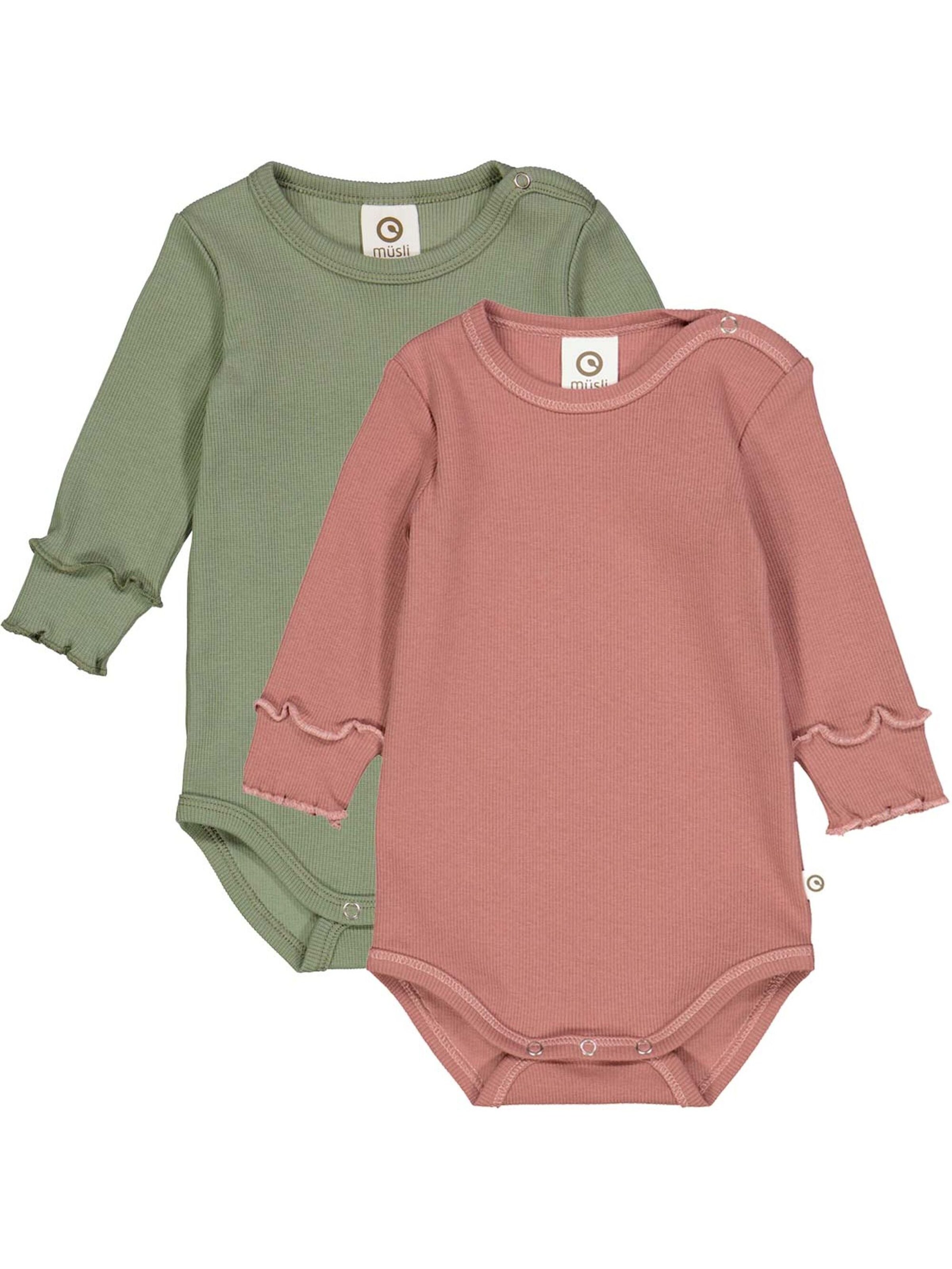 Tutina / body per bambino di Müsli by GREEN COTTON in verde: frontale