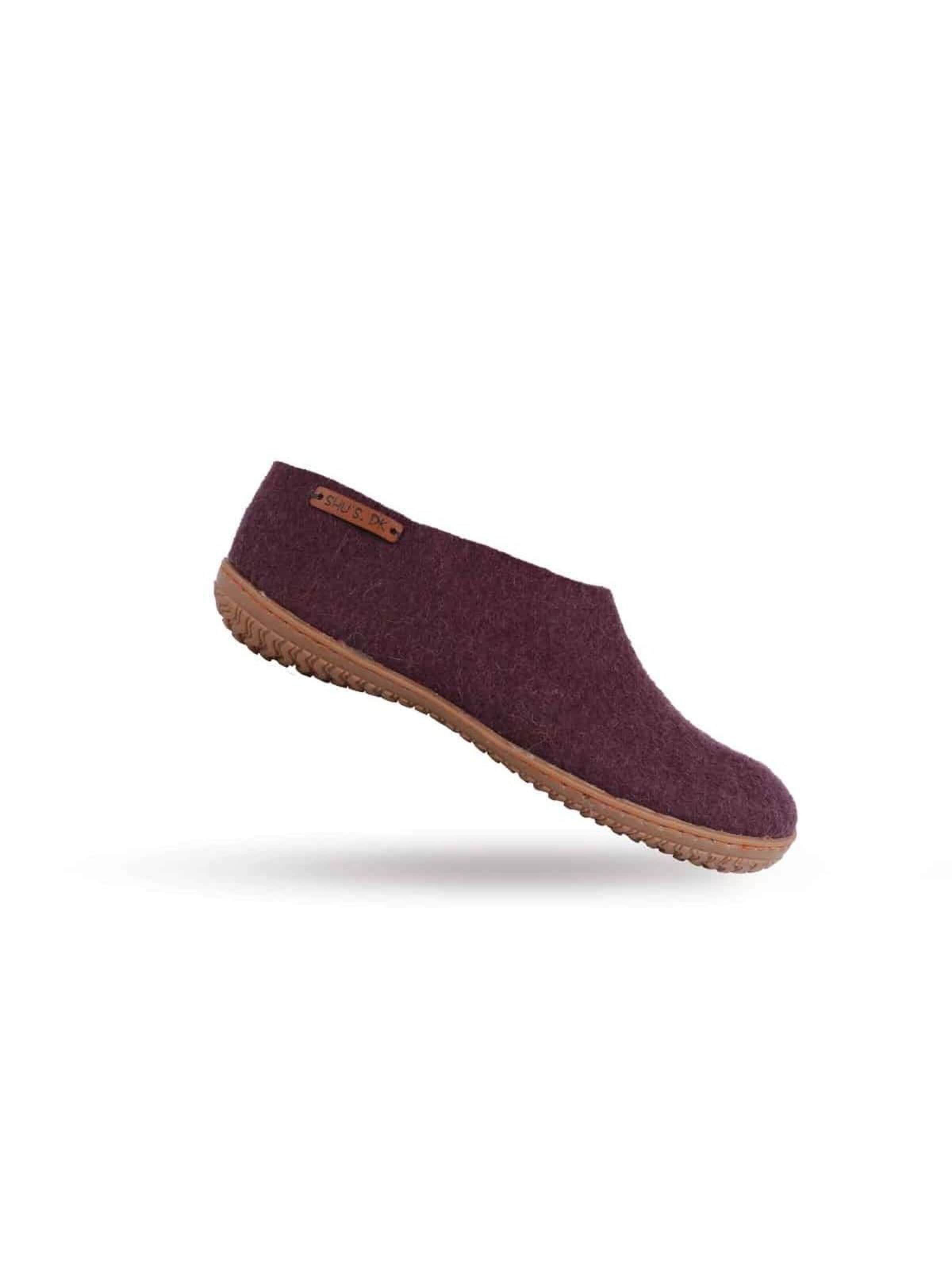 SHUS walk with nature Huisschoenen 'Uld hjemmesko (100% ren uld)  m/Gummisål - Dansk Design fra SHUS' in Lila