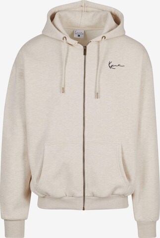 Karl Kani Zip-Up Hoodie 'Diner' in Beige: front