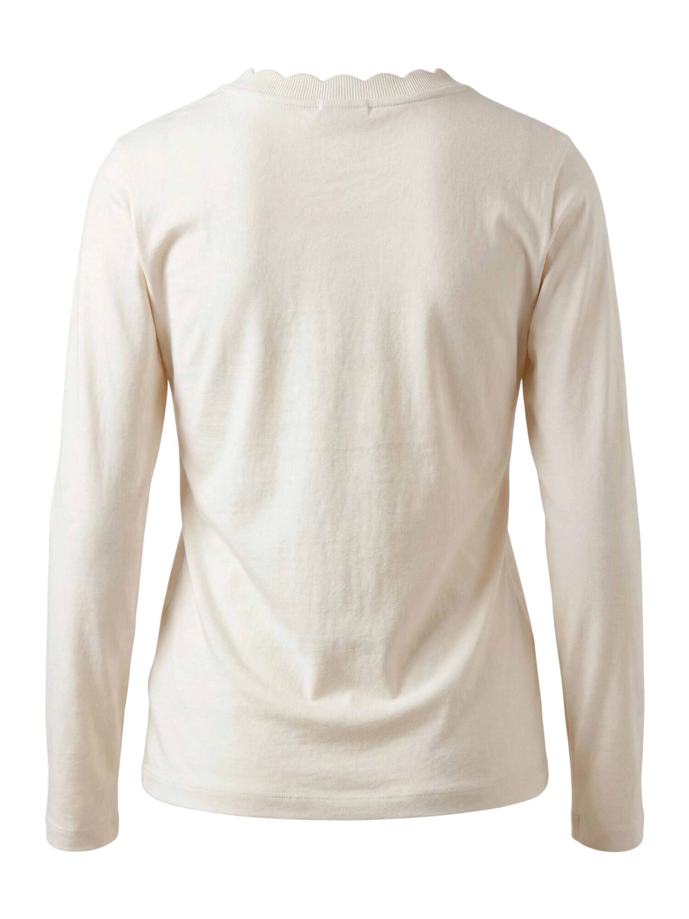 zero Basic Langarm-Shirt unifarben in Beige