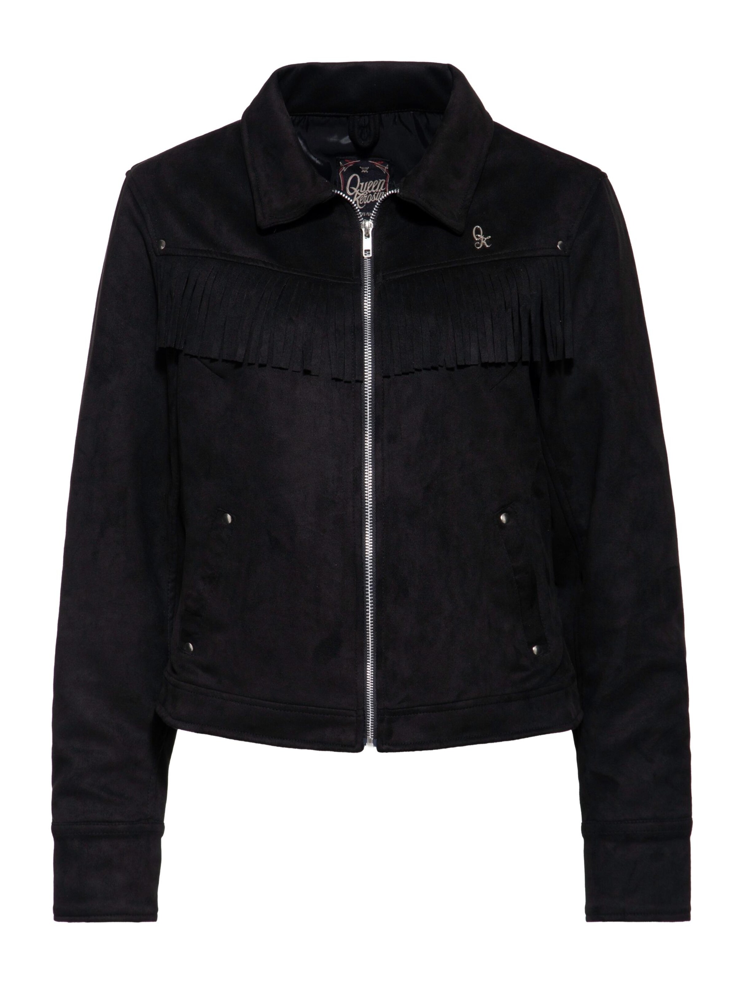 Queen Kerosin Zip-Up Hoodie in Purple: front