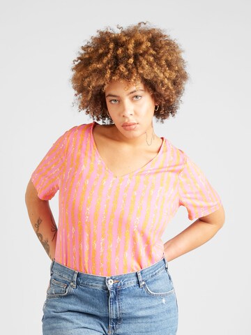 ONLY Carmakoma - Blusa 'MARRAKESH' em rosa: frente