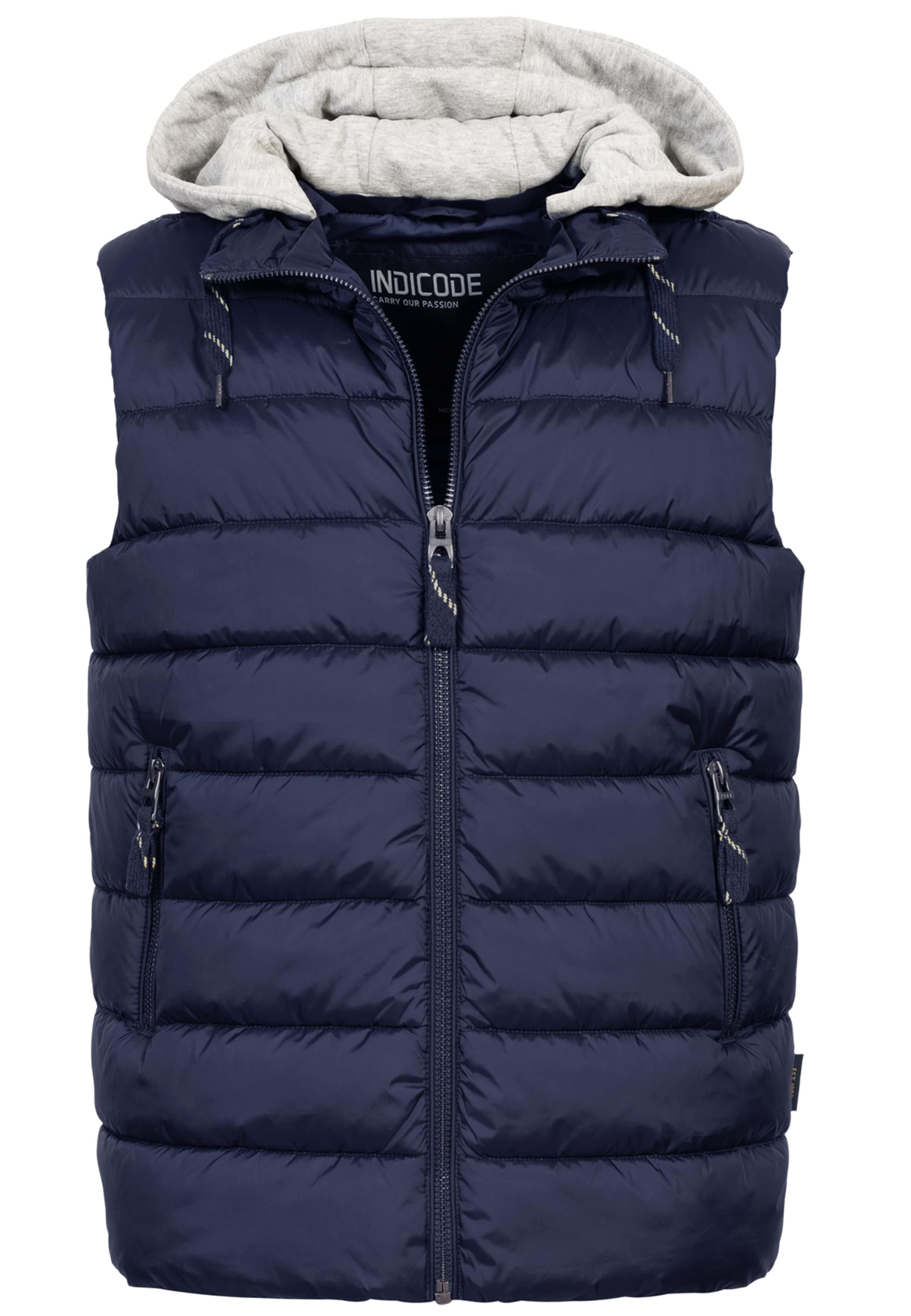 INDICODE JEANS Bodywarmer in Blauw: voorkant