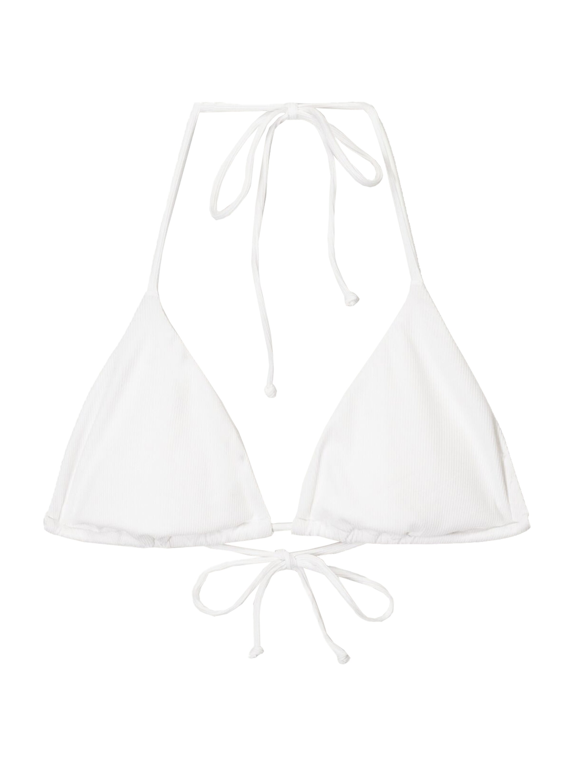 Bershka Сутиен с триъгълни чашки Горнище на бански в бяло: отпред