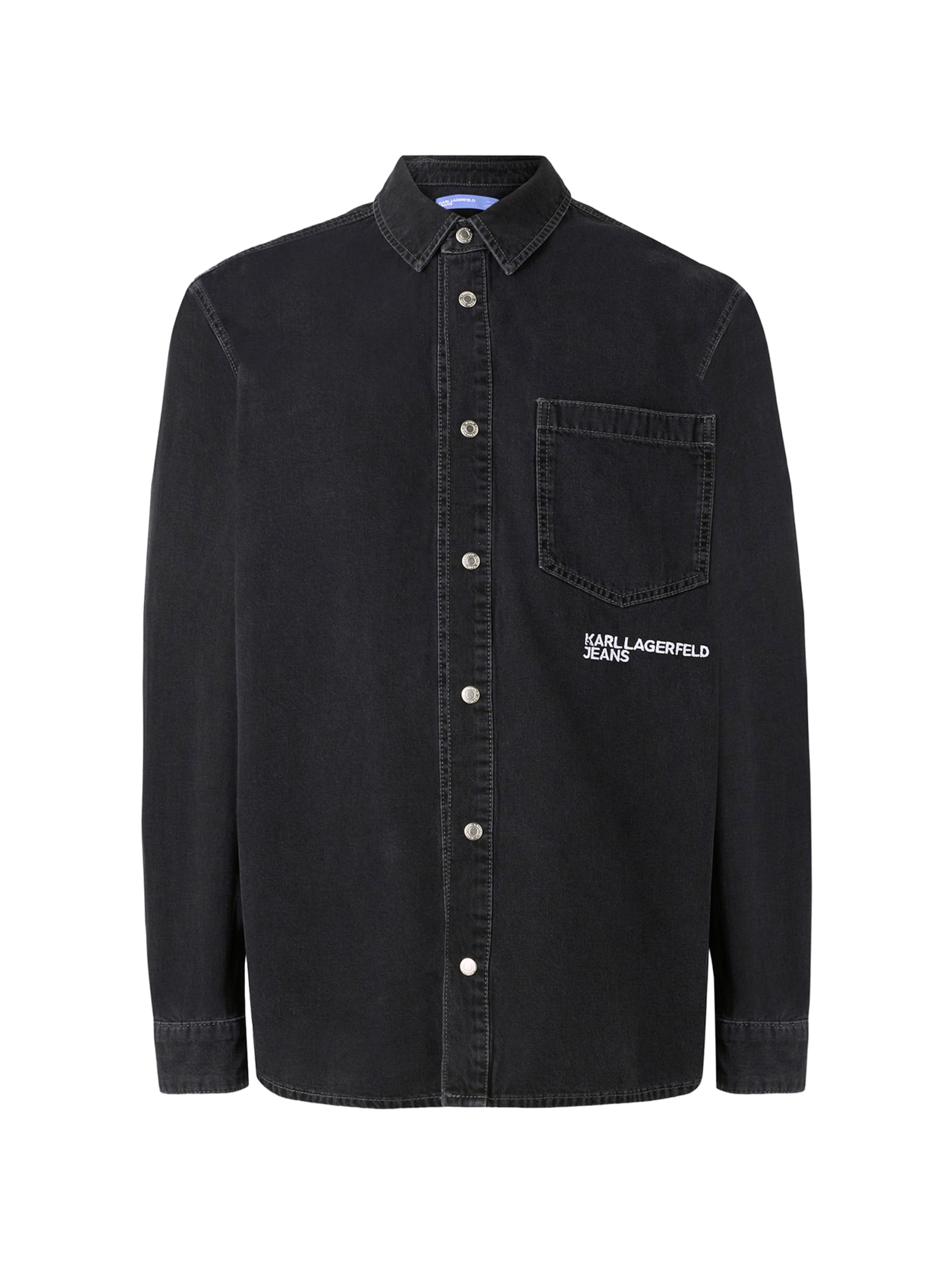 KARL LAGERFELD JEANS Средняя посадка Рубашка в Черный: спереди