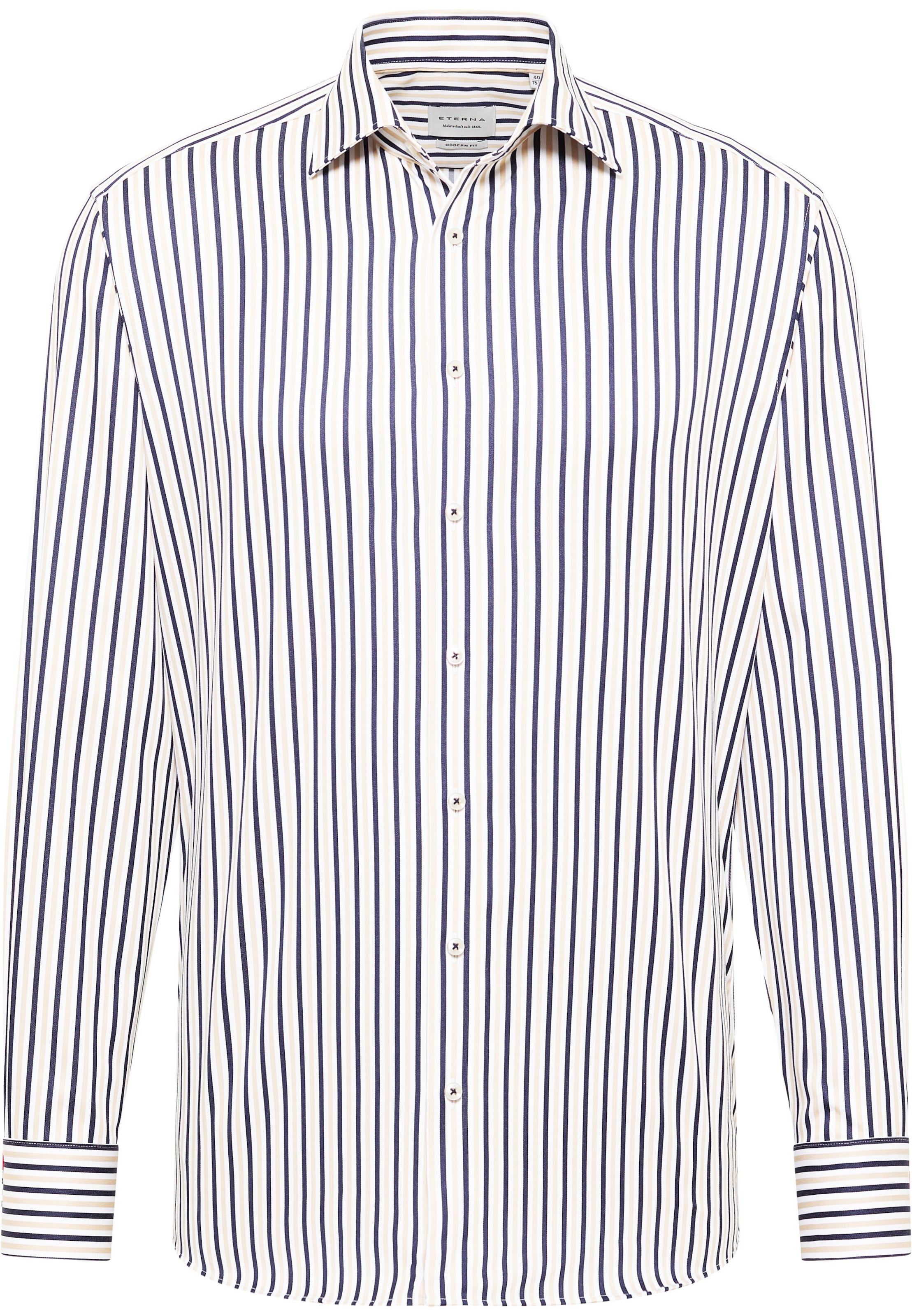ETERNA Hemd in chamois / dunkelblau / weiß, Produktansicht