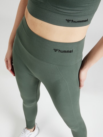 Hummel Skinny Workout Pants 'Tif' in Green