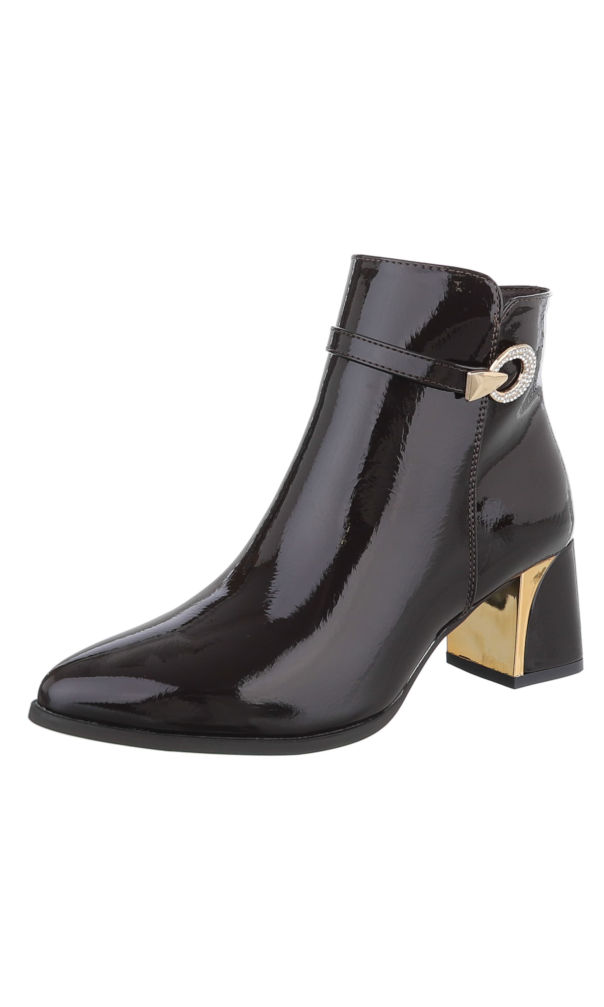 Ital-Design Stiefelette in Braun: Vorderseite