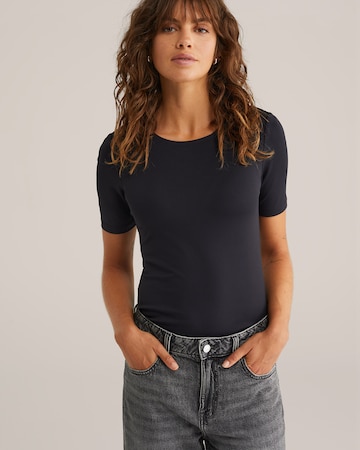 WE Fashion Тениска в черно: отпред