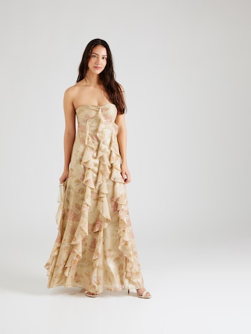 Robe de soirée Lauren Ralph Lauren en beige : devant