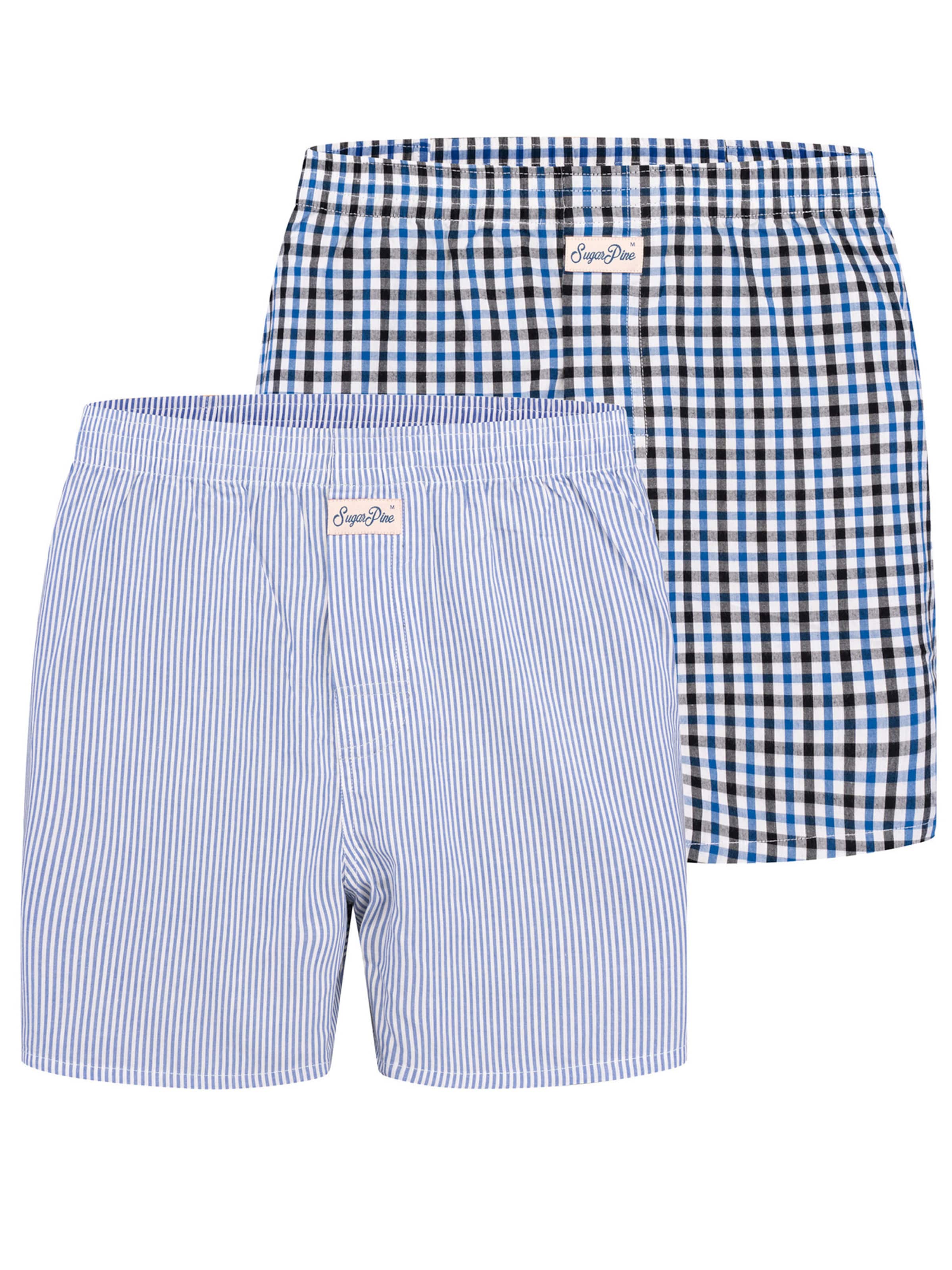 Sugar Pine Boxer ' Mix Karos ' in Blau: Vorderseite