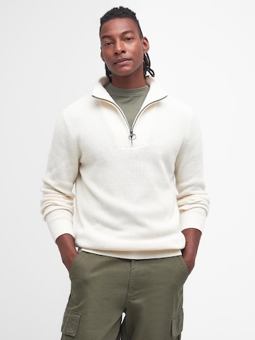 Barbour Sweater in White: front