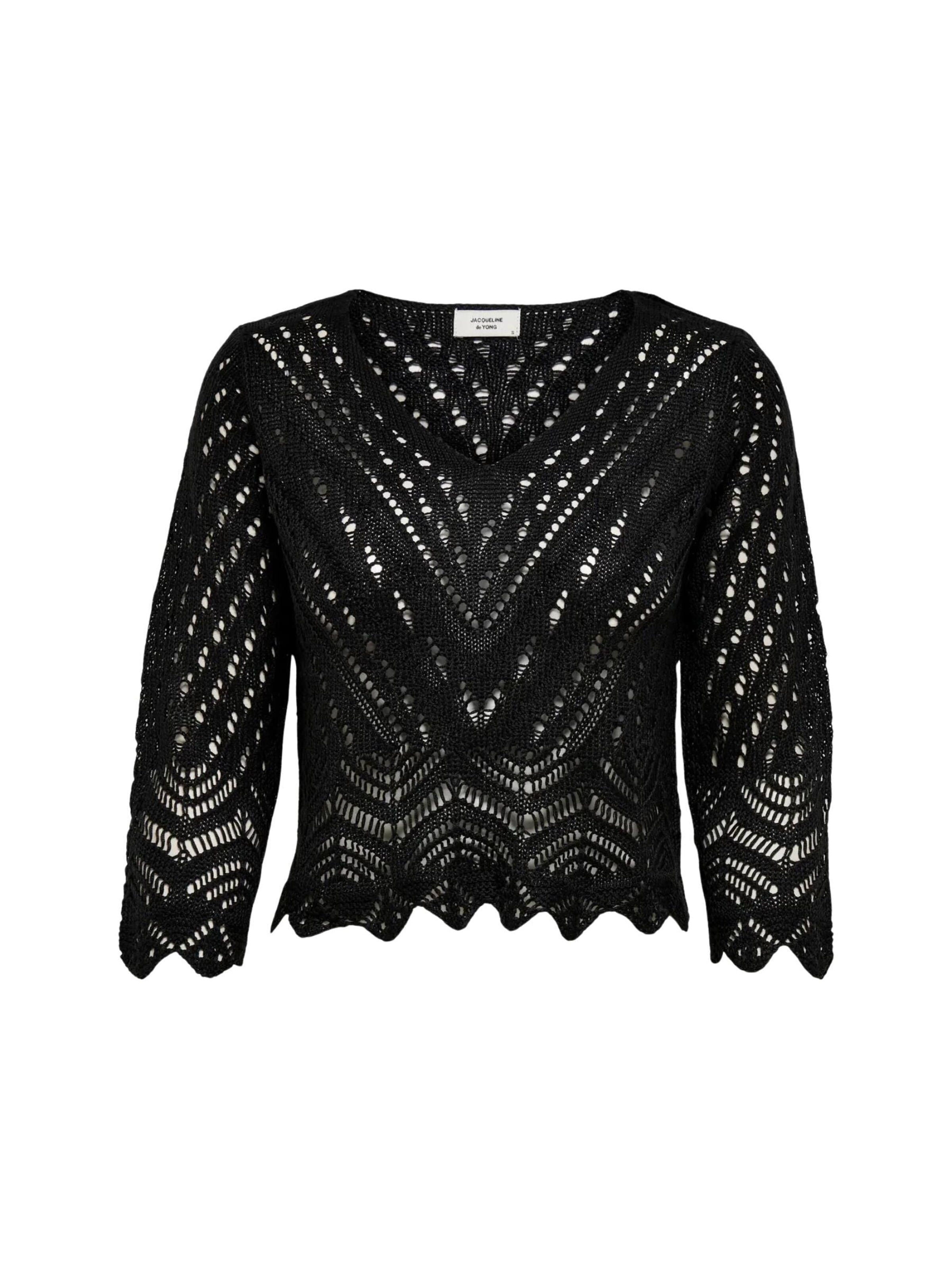 Pull-over 'JDY JDYNEW SUN 3/4 CROPPED PULLOVER KNT NOOS MAGLIONCINO' JDY en noir : devant
