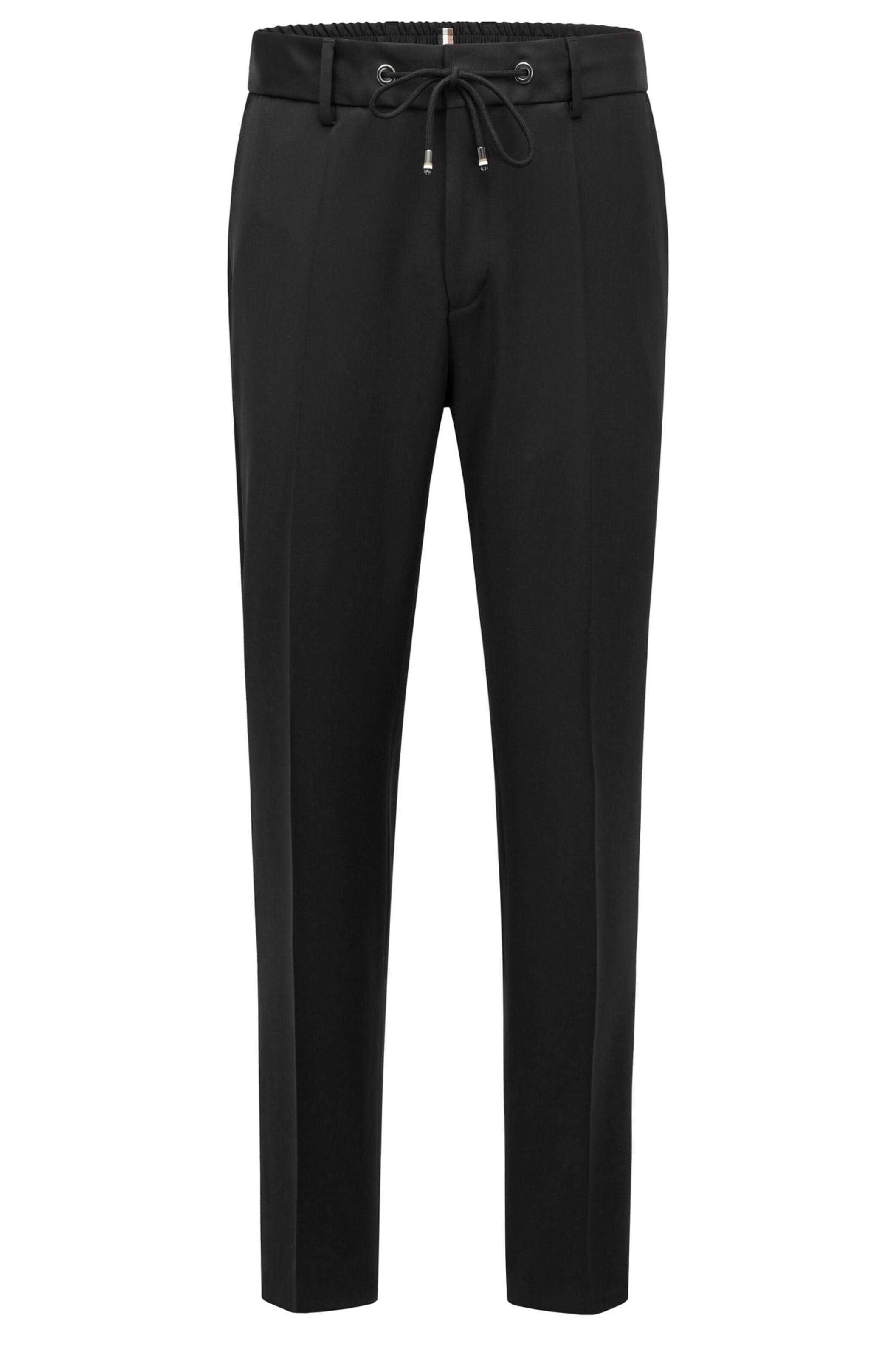BOSS Regular Pleated Pants 'H-Genius' in Black: front