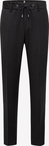 BOSS Regular Pleated Pants 'H-Genius' in Black: front