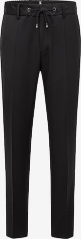 BOSS Orange Pleated Pants 'H-Genius' in Black: front