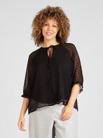 EVOKED Blouse 'VIEDEE DOTTIE' in Zwart: voorkant