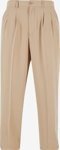 Urban Classics Loosefit Bandplooibroek in Beige: voorkant