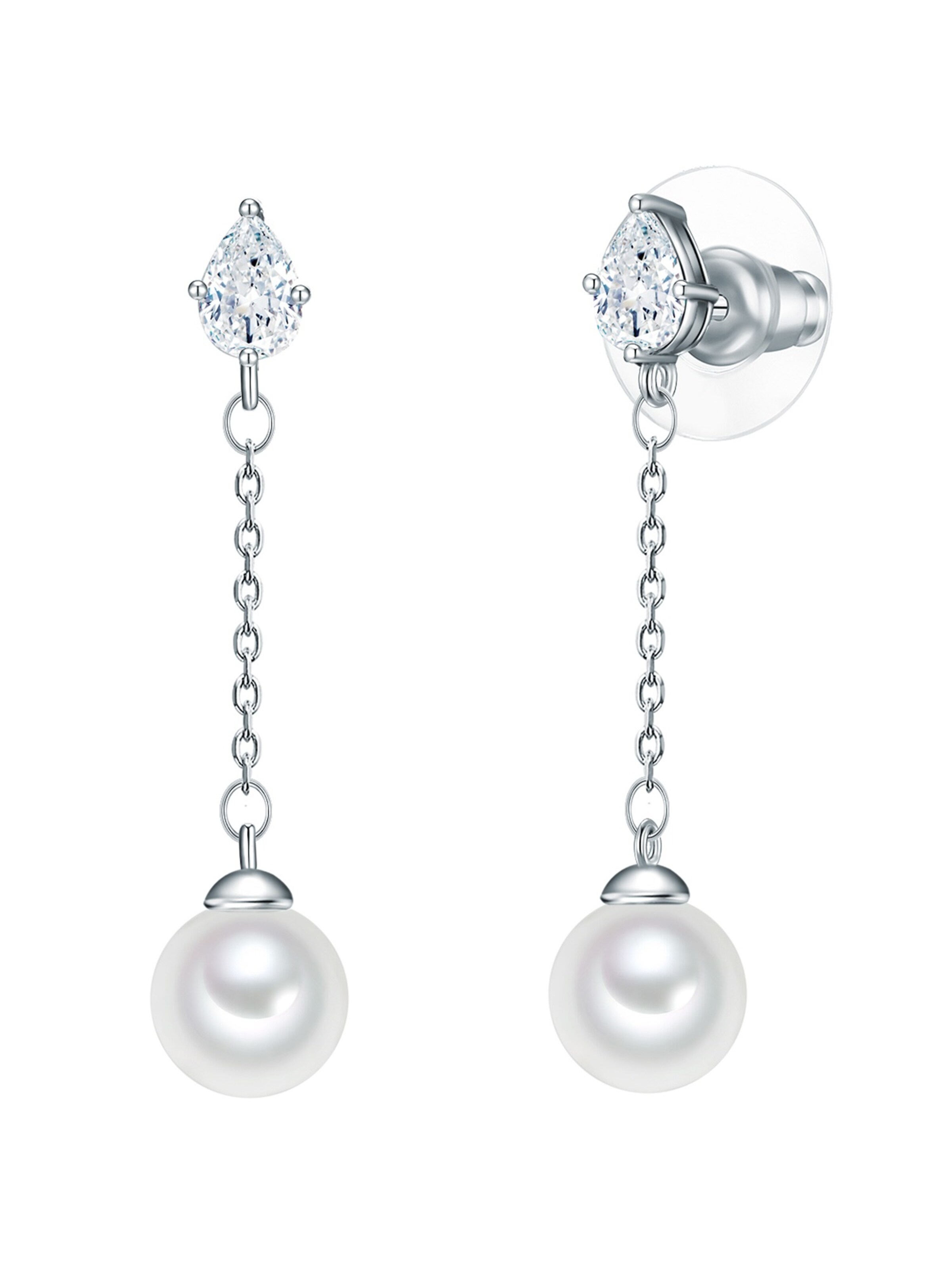 Lulu & Jane Earrings in Silver: front