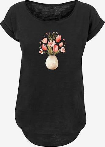 T-shirt 'Rosa Frühlingsblumenstrauß In Vase' F4NT4STIC en noir : devant