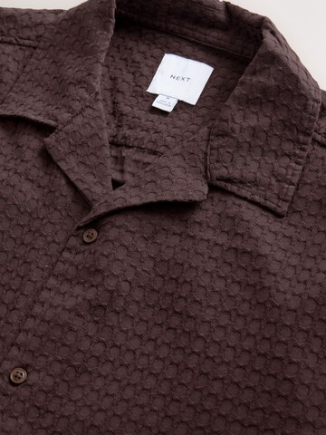 Next Regular fit Button Up Shirt in Brown