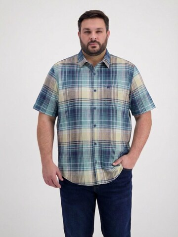 LERROS Regular Fit Kariertes Kurzarmhemd in großen Größen in Grün: Vorderseite
