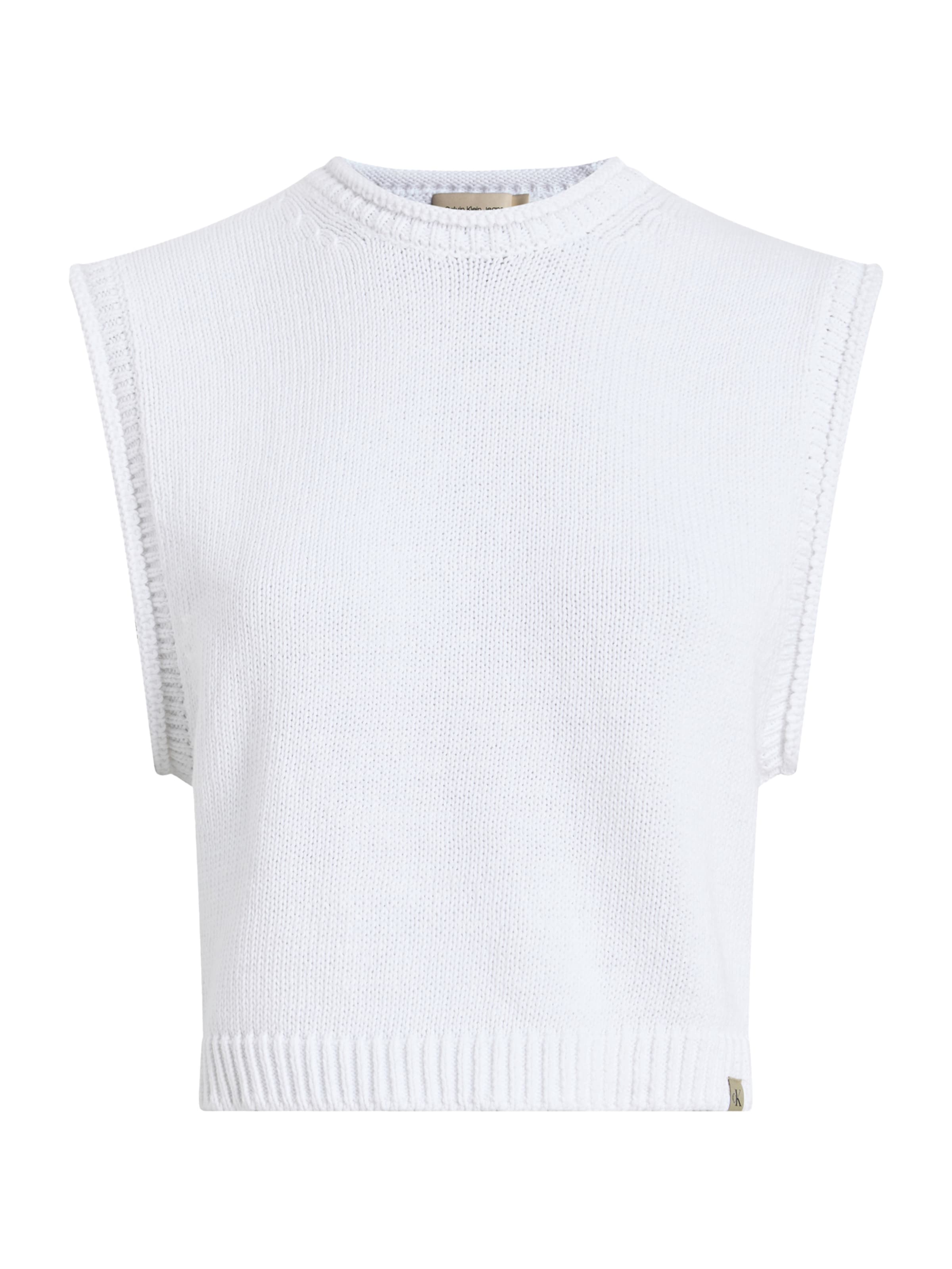 Pull-over Calvin Klein Jeans en blanc : devant