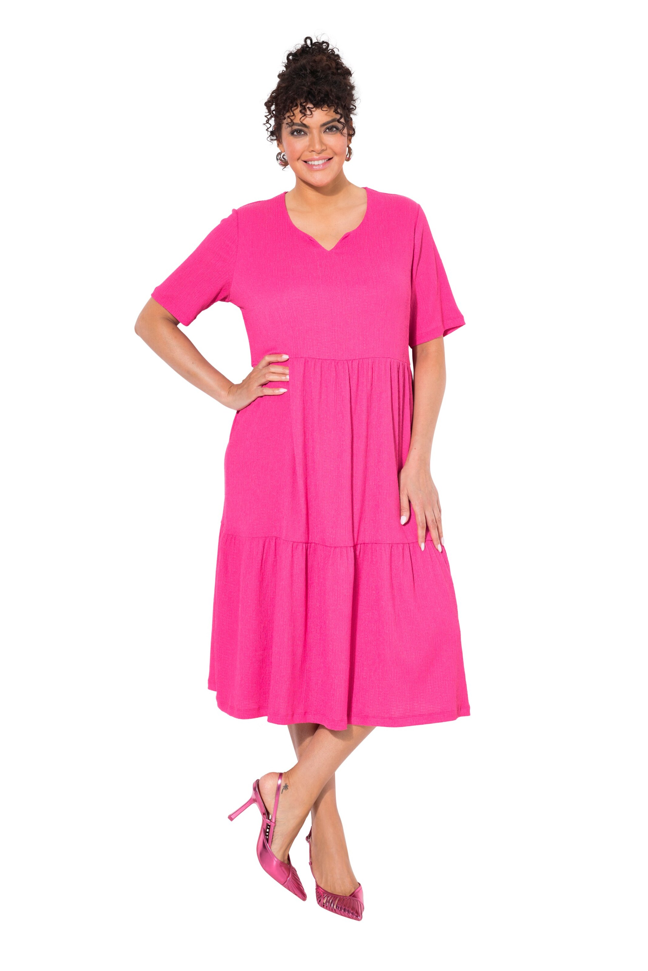 Ulla Popken Jurk in Roze: voorkant