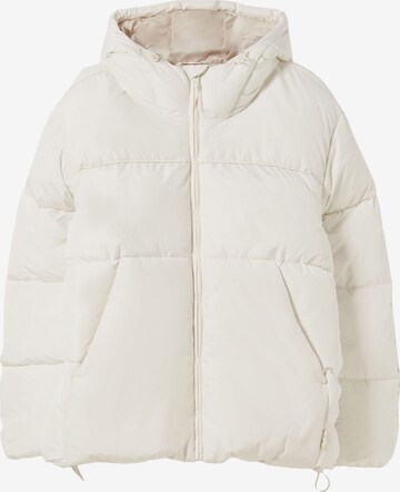 Bershka Winter Jacket in White: front