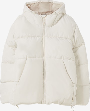 BershkaZimska jakna - bijela boja: prednji dio