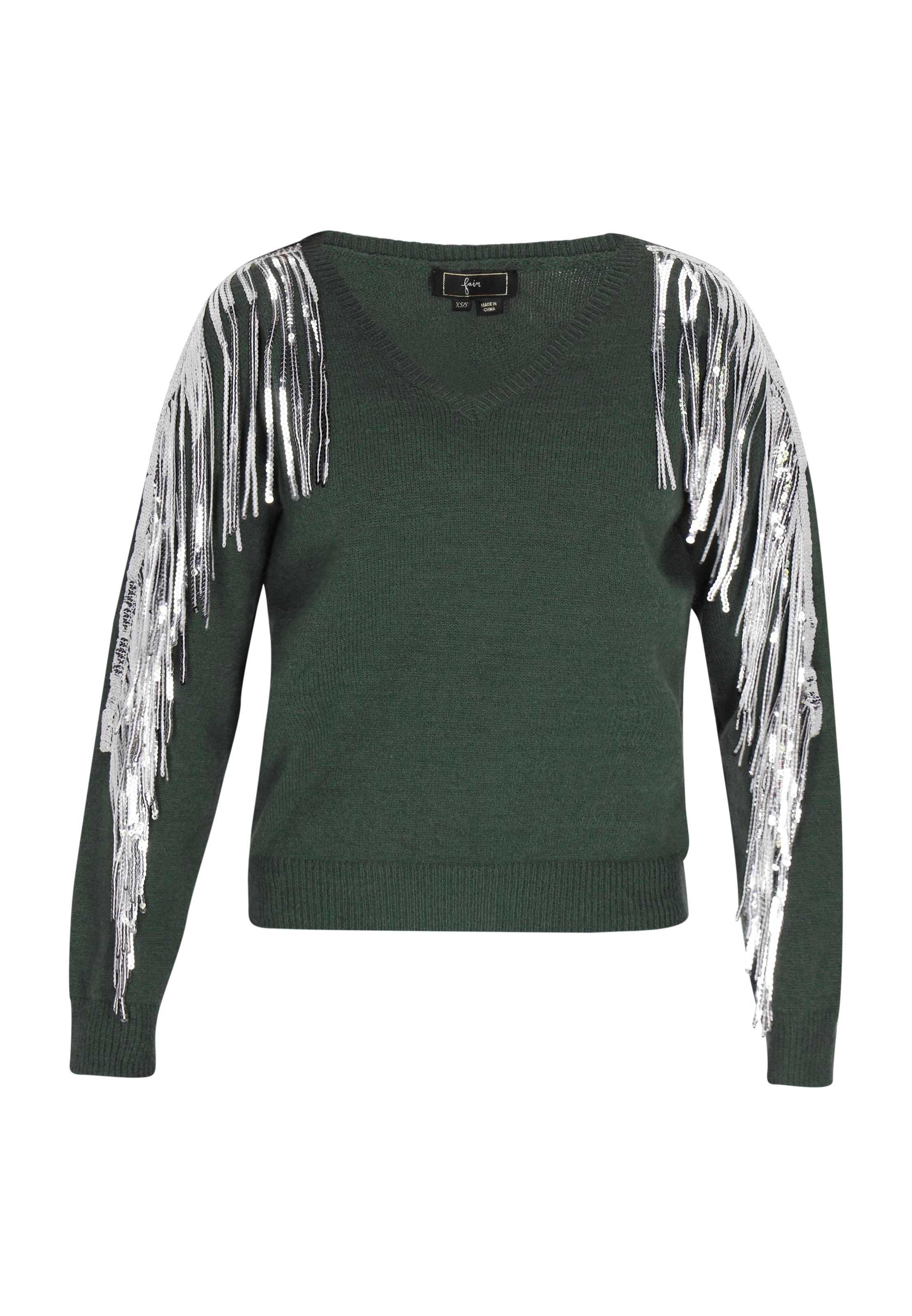 Pulover de la faina pe verde: față