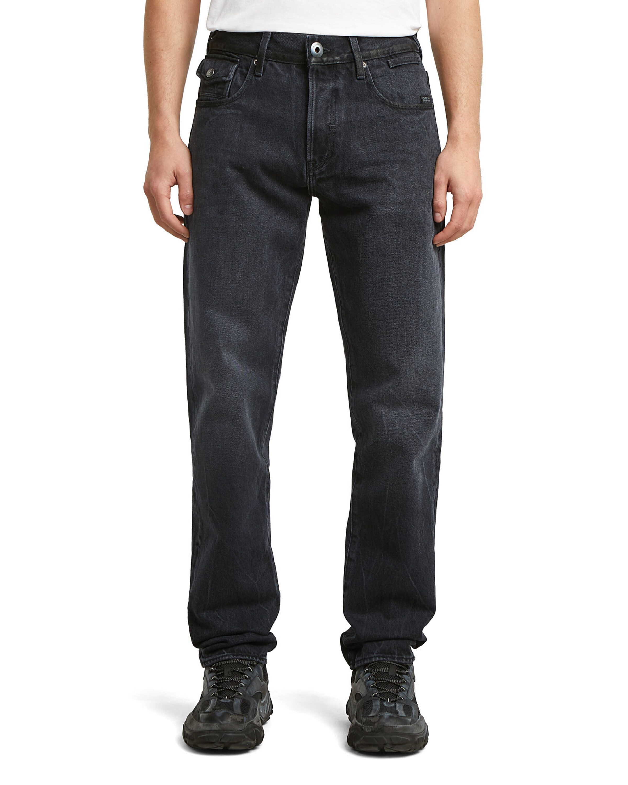 G-STAR Tapered Jeans 'Morry FWD' in Zwart: voorkant