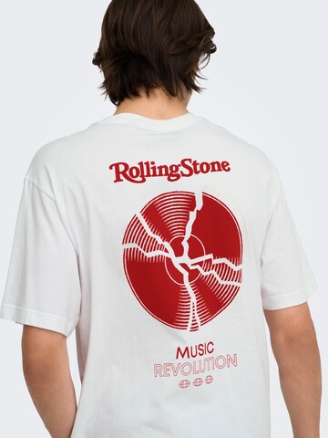 Only & Sons - Camiseta 'ONSROLLING STONE' en blanco