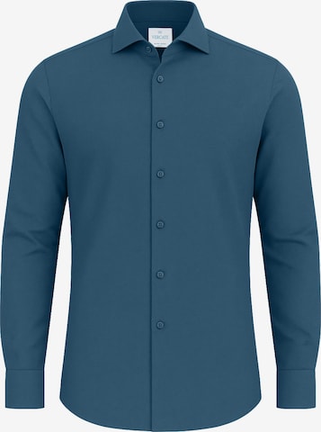 Vercate - Camisa clássica 'No. 28' em azul: frente