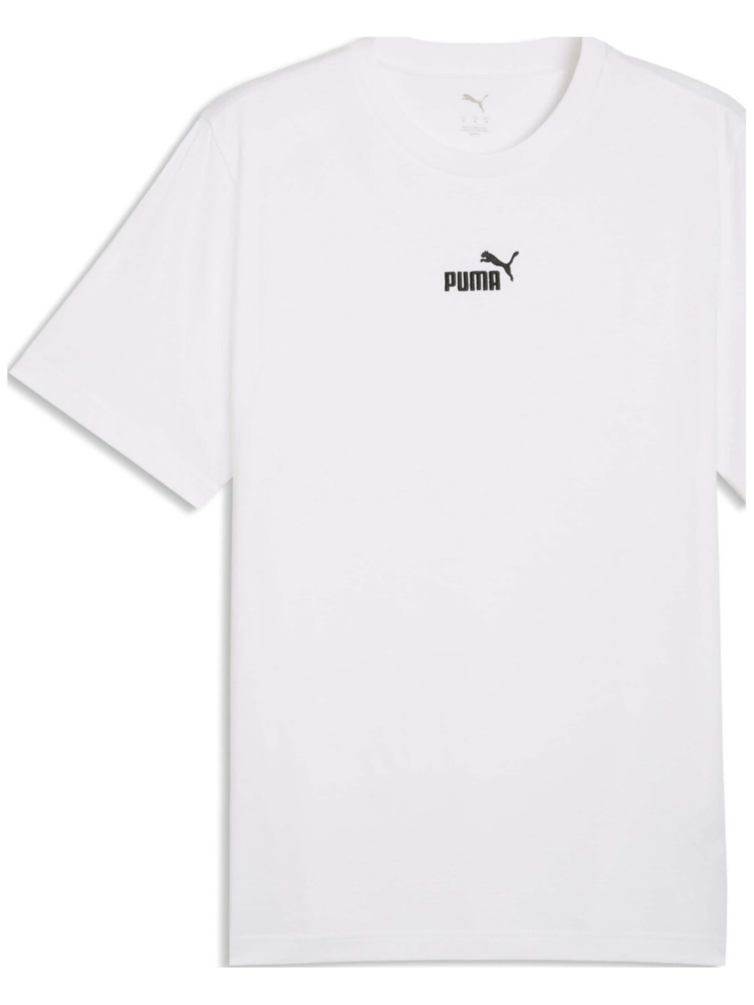 PUMA Shirt 'Puma Ess Small No.1 Logo Centered Tee' in Wit