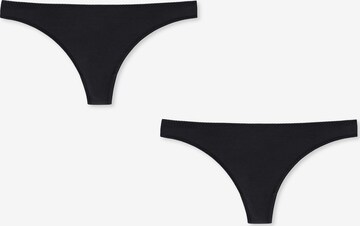 SCHIESSER Thong in Black: front