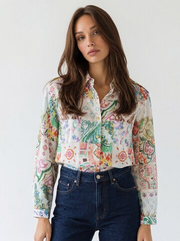 Chemisier 'June Silk Cotton Lurex Blouse' Introvertie VIENNA en mélange de couleurs