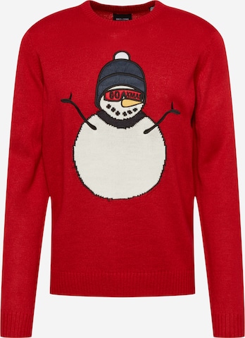 Only & Sons Pullover 'XMAS' in Rot: front