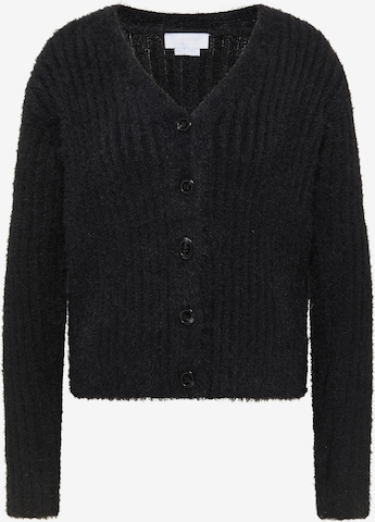 usha WHITE LABEL Knit Cardigan in Black: front