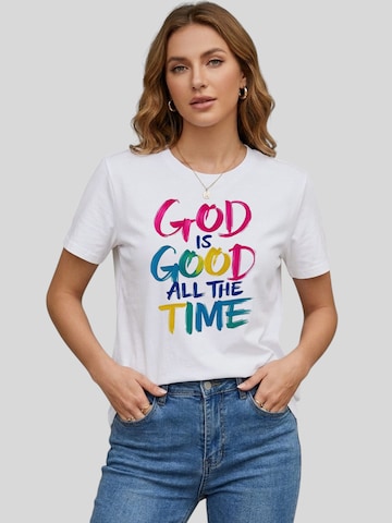 T-shirt 'Women's Summer Short Sleeves Tops' LapaPlus en blanc : devant
